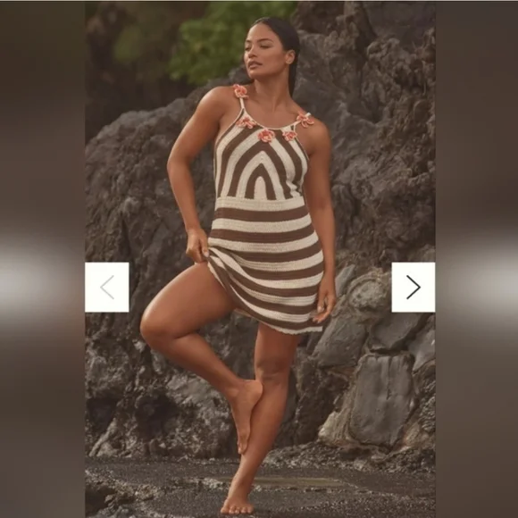 Anthropologie Celandine XL Swim Dress Cover Up Crochet Resortwear - Picture 2 of 15